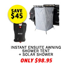 Instant Ensuite Awning Shower Tent + Solar Shower