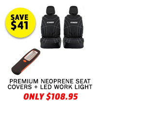 Premium Neoprene Seat Covers + LED Work Light
