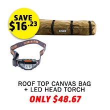 Roof Top Canvas Bag + LED Head Torch