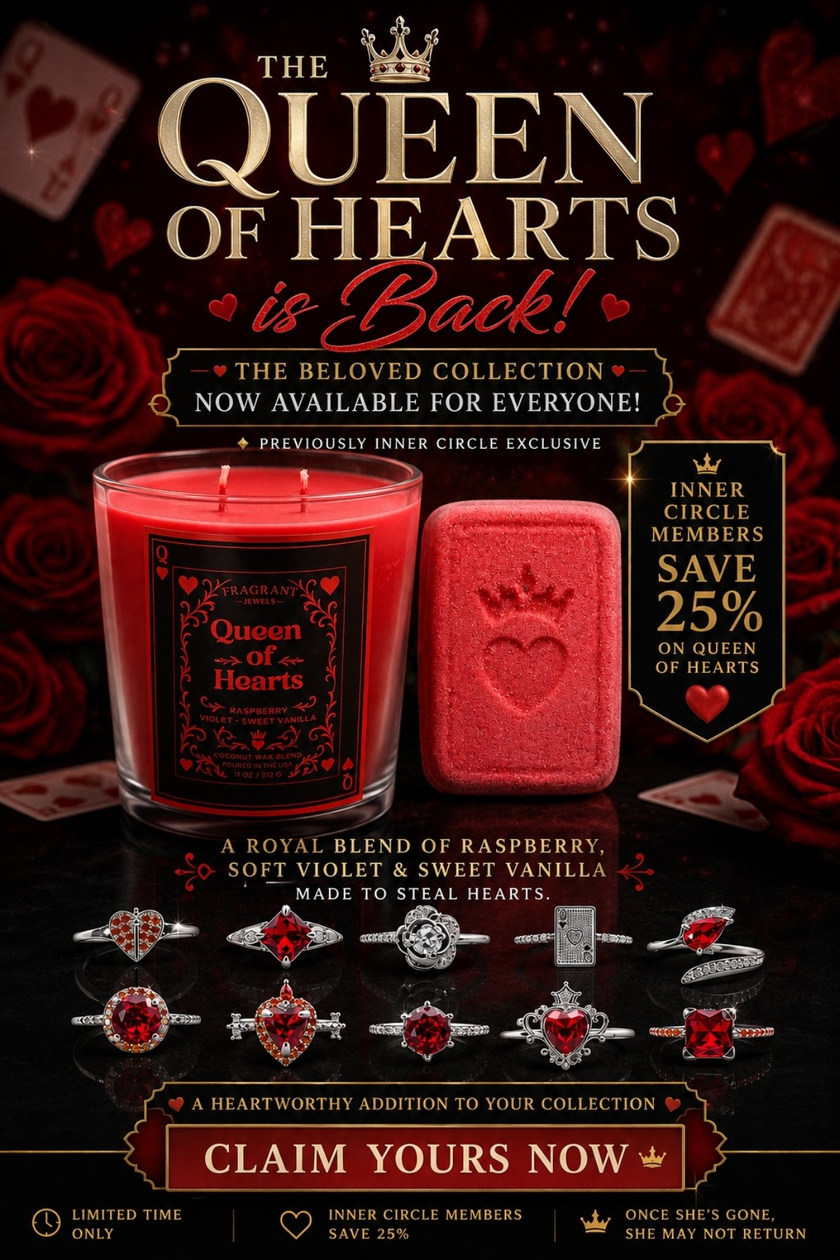 The Queen is Back. Previously an Inner Circle Exclusive. Now Available to Everyone. IC Members Save an Extra 25%. Tap to Claim Your Queen. Limited Time General Release