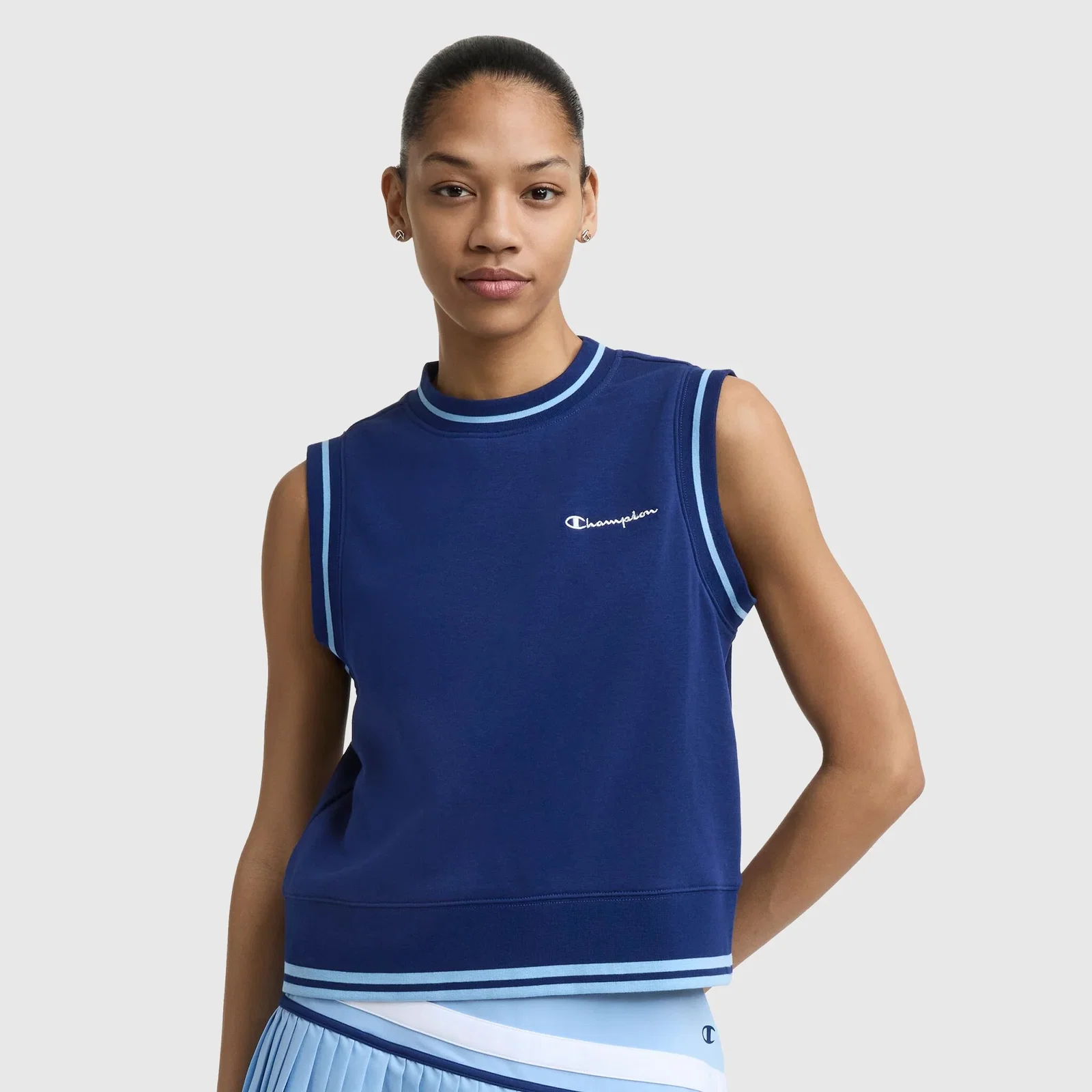 Image of Country Club Sleeveless Top, Embroidered Script Logo