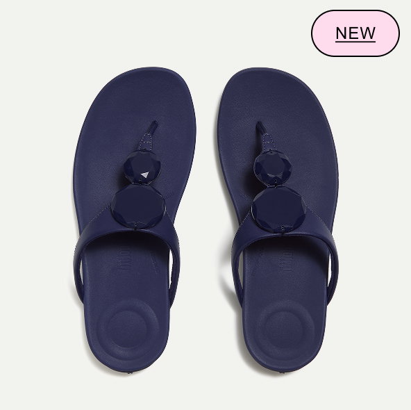 SOLAY Toe-Post Sandals - Deep Blue