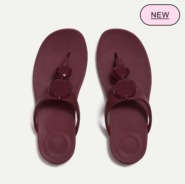 SOLAY Toe-Post Sandals - Merlot