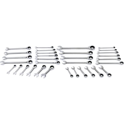 Klutch Ratcheting Combination Wrench Set, 32-Pc., SAE/Metric, Chrome Vanadium Steel