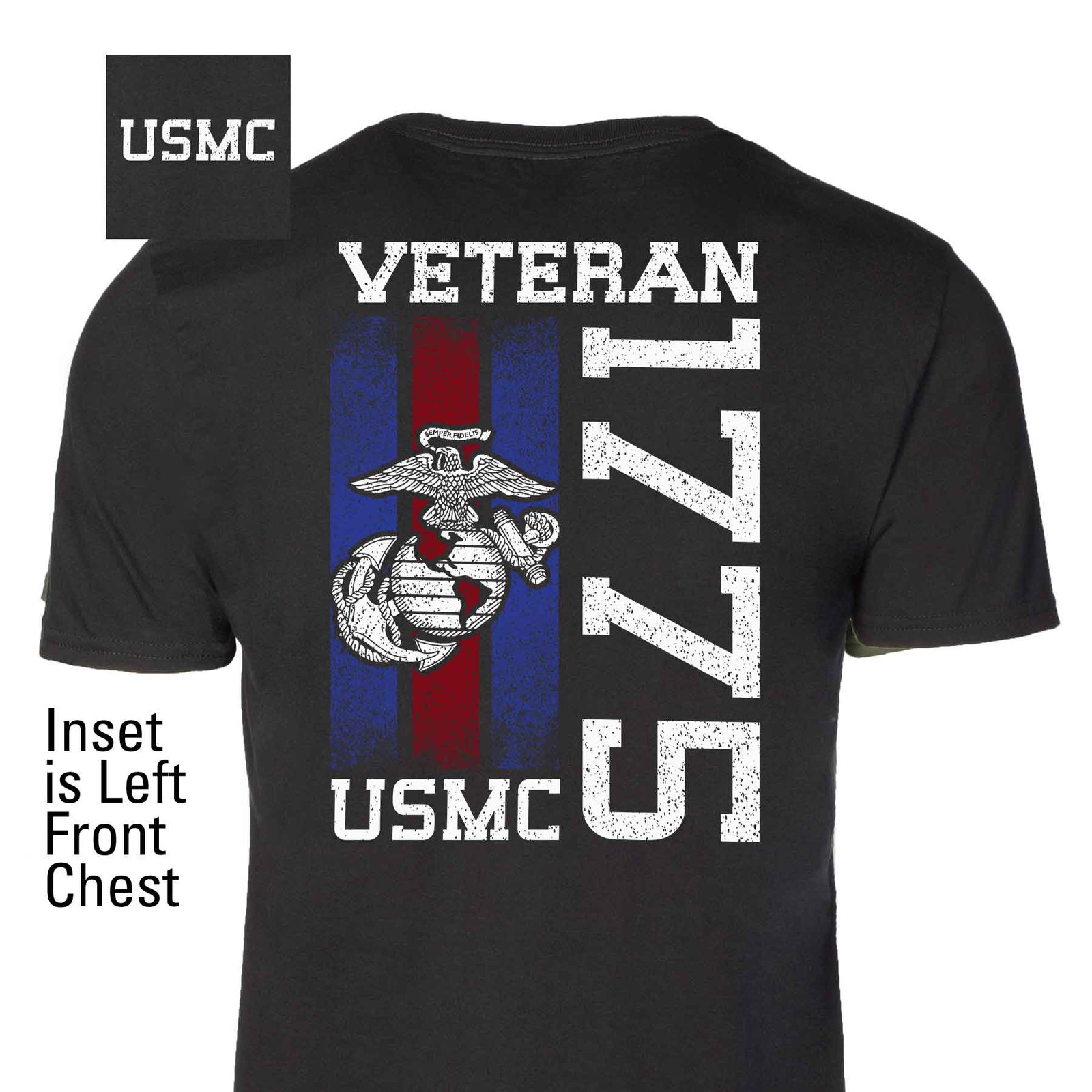 Image of USMC Blood Stripe Veteran T-Shirt