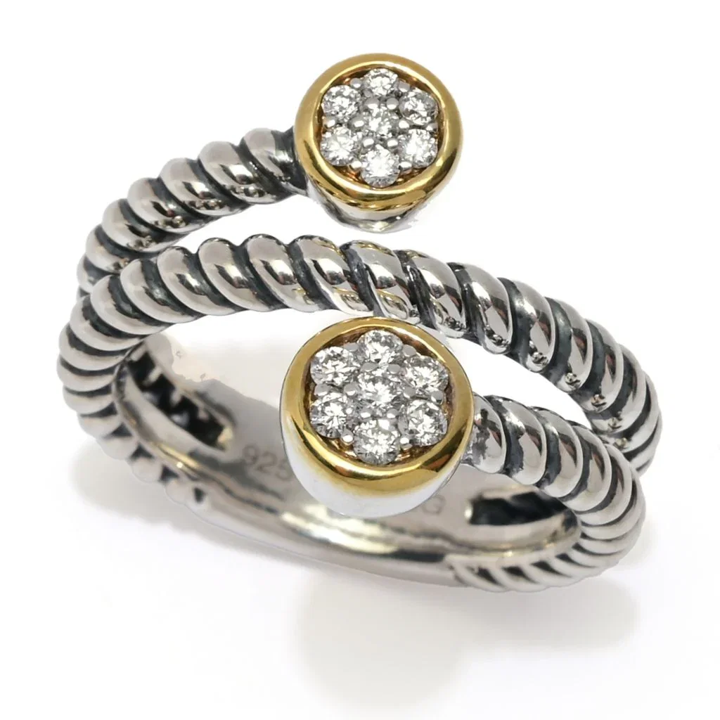 Image of Peace Jewelers 18K Vermeil 0.23ctw Lab-Grown Diamond Wrap Around Ring