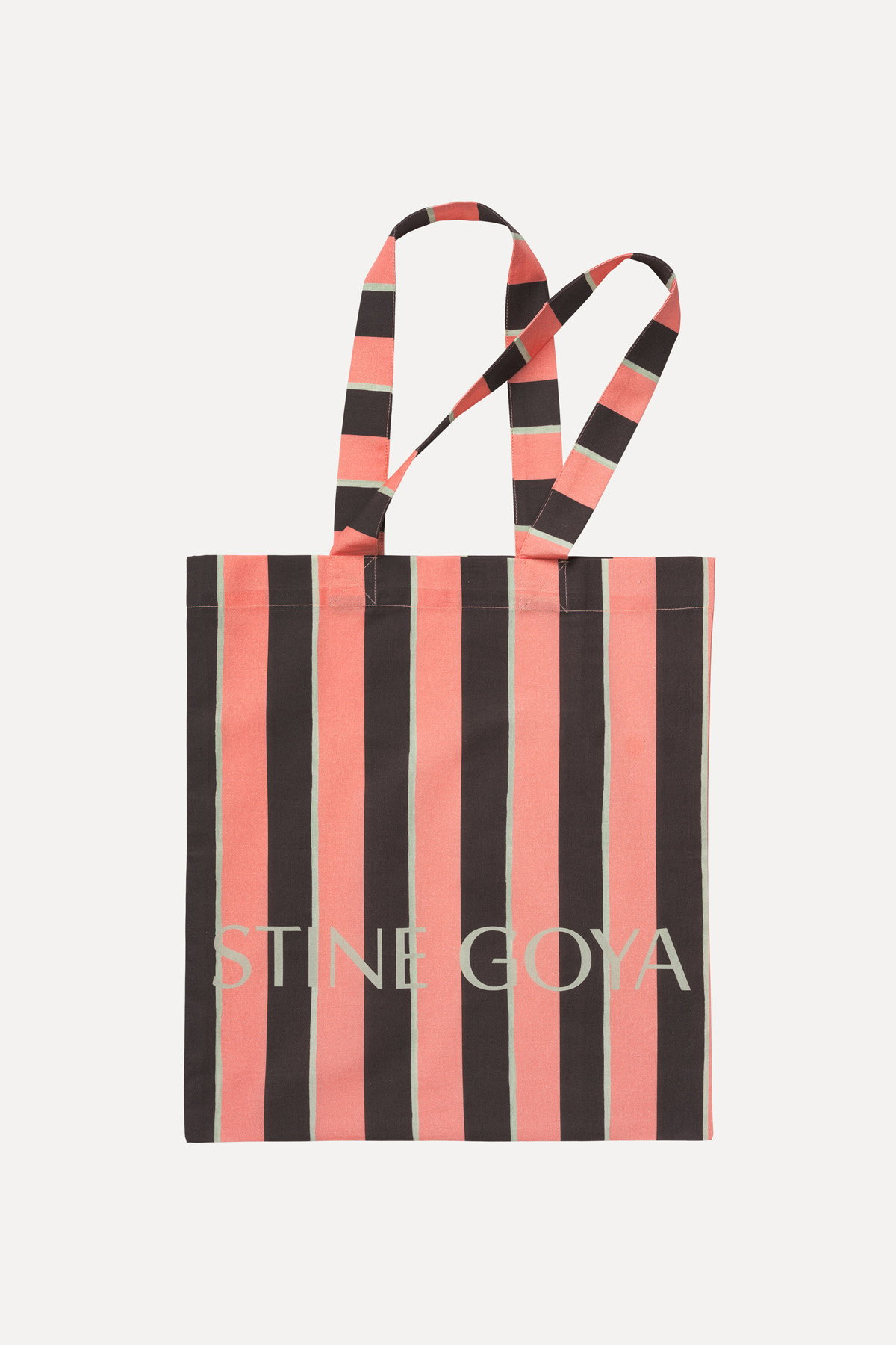 Cotton Tote - Rosewood Mint Stripes