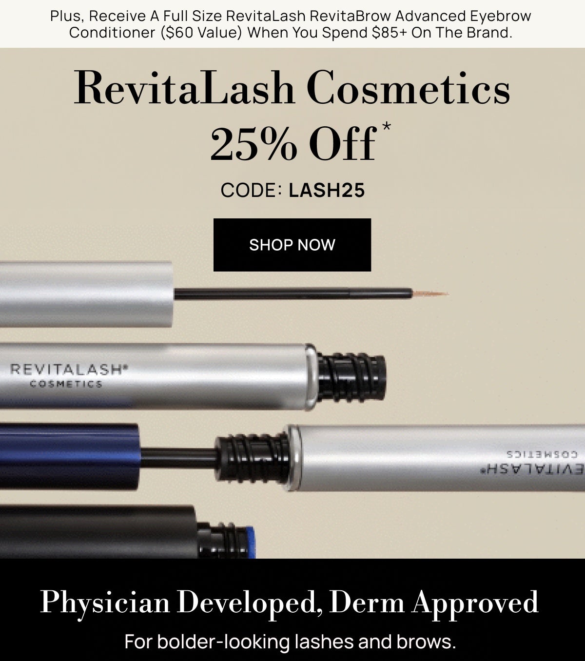 25% Off RevitaLash Cosmetics with code LASH25