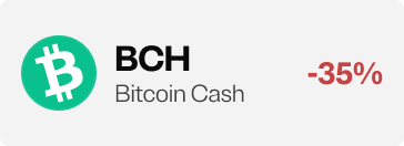 BCH Bitcoin Cash -35%