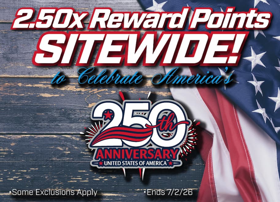 Sitewide - Earn 2.50x Rewards Points On Qualifying Items Until July 2nd. Sign up for an account to redeem.