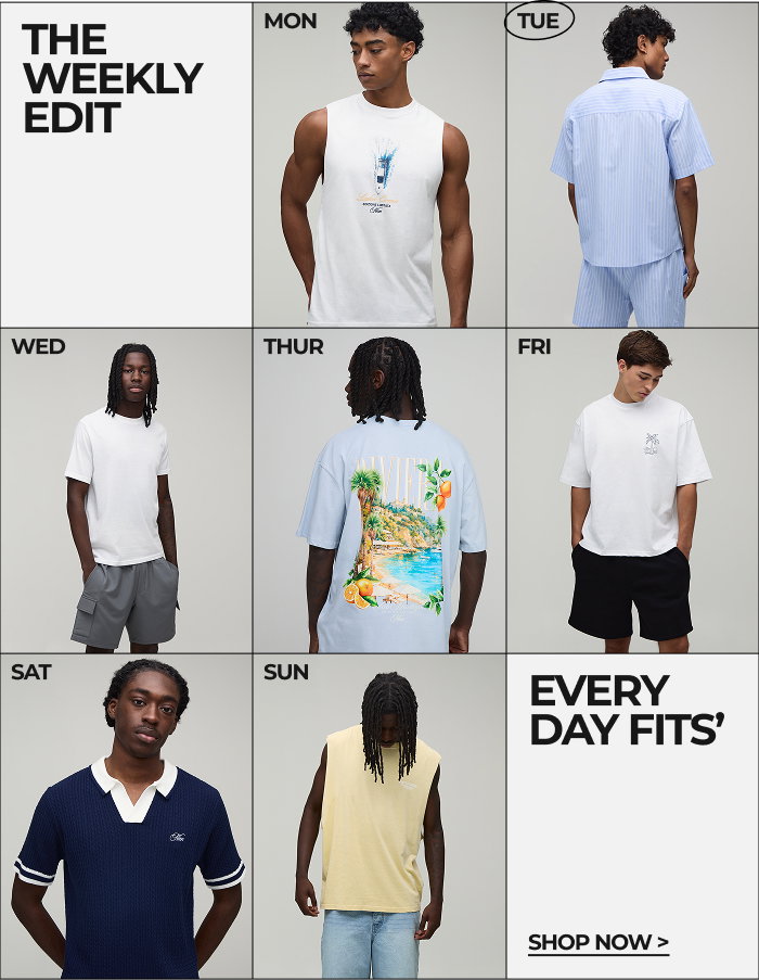 TEES. SHORTS AND VESTS