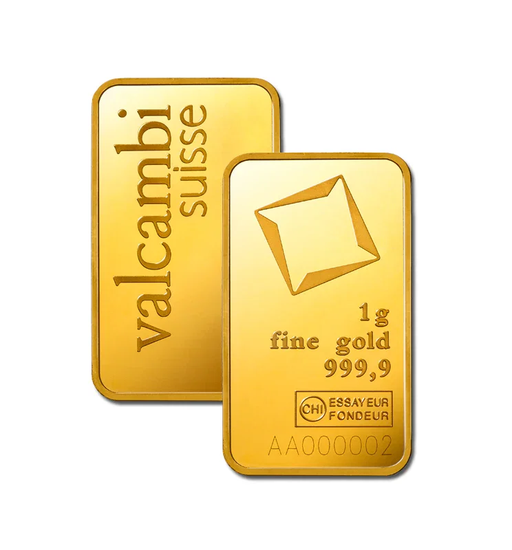 Image of 1 Gram Valcambi Suisse Gold Bar - .9999 Pure 24K Gold