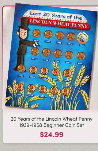 Last 20 Years of the Lincoln Wheat Penny 1939-1958 Beginner Coin Set  $24.99