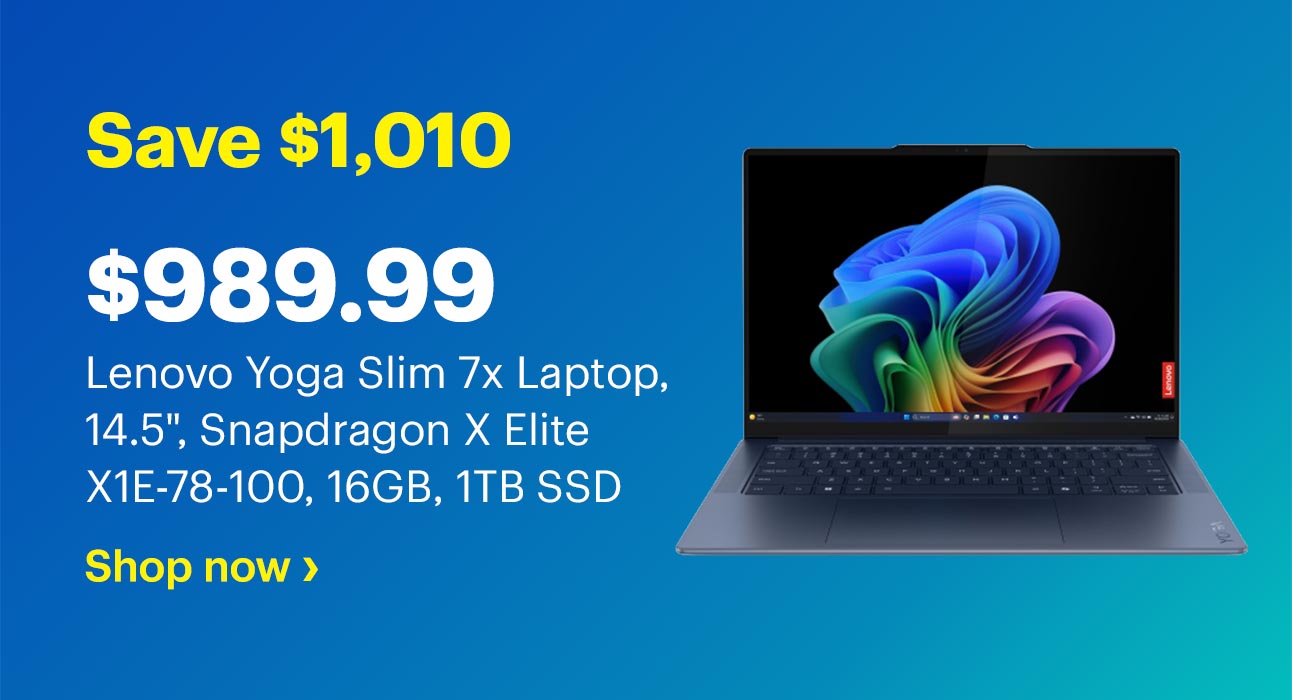 $989.99. Save $1,010 on Lenovo Yoga Slim7x Laptop. Shop now.