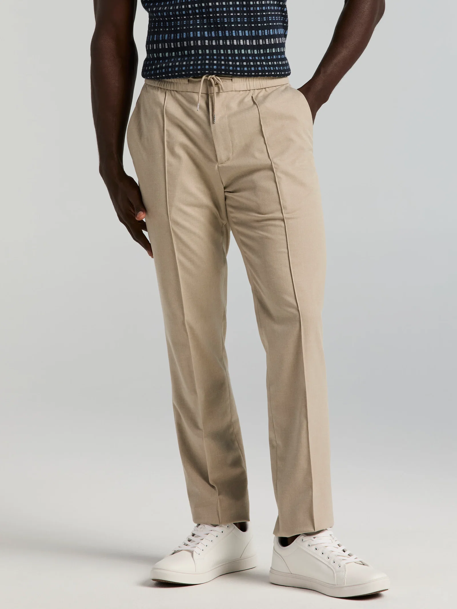 Slim Fit Linen Blend Drawstring Pant Slim Fit Linen Blend Drawstring Pant