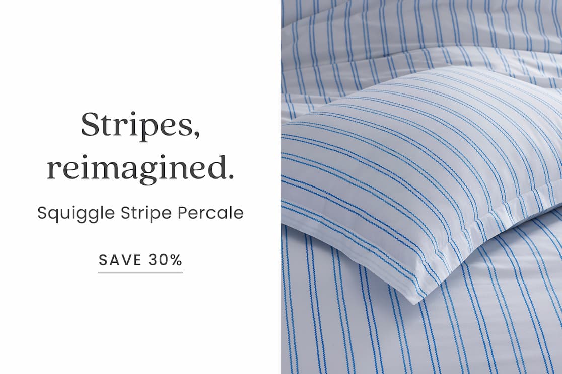 SQUIGGLE STRIPE PERCALE 
