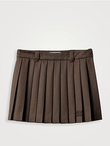 Pleated Cover Fabric Miniskirt