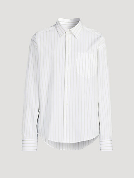 Poplin Shirt In Double Stripe Print