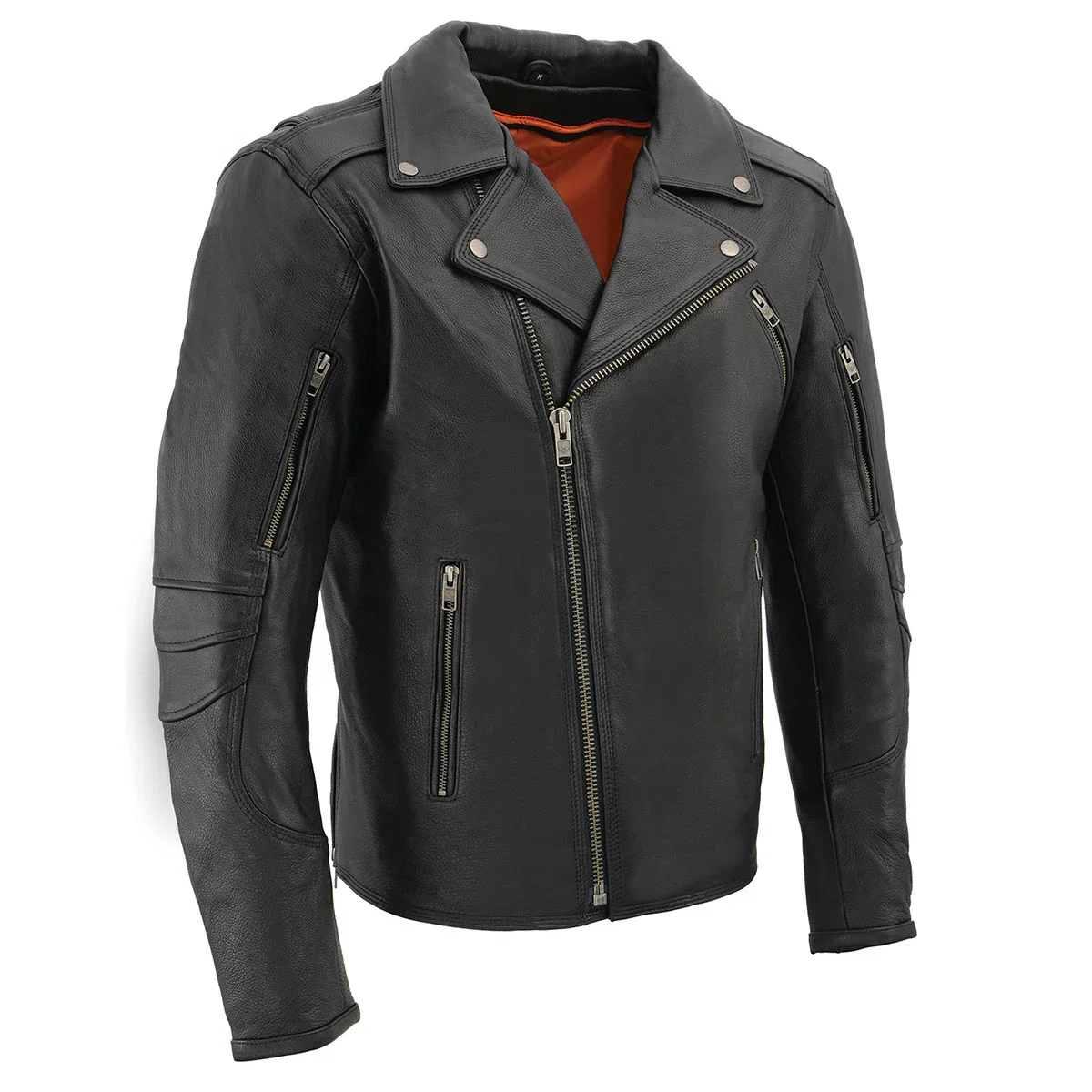 Image of Milwaukee Leather MLM1515 Men's Classic Beltless Black Leather Triple Stitched Motorcycle Biker Rider Jacket