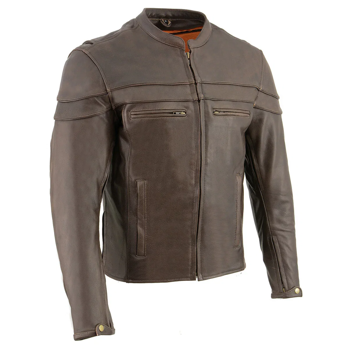 Image of Milwaukee Leather ML1408RT Men's Retro Brown 'Savage' Sporty Crossover Retro Leather Jacket