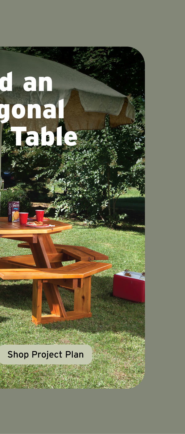 Woodcraft Magazine Octagonal Picnic Table w/Lazy Susan - Paper Plan