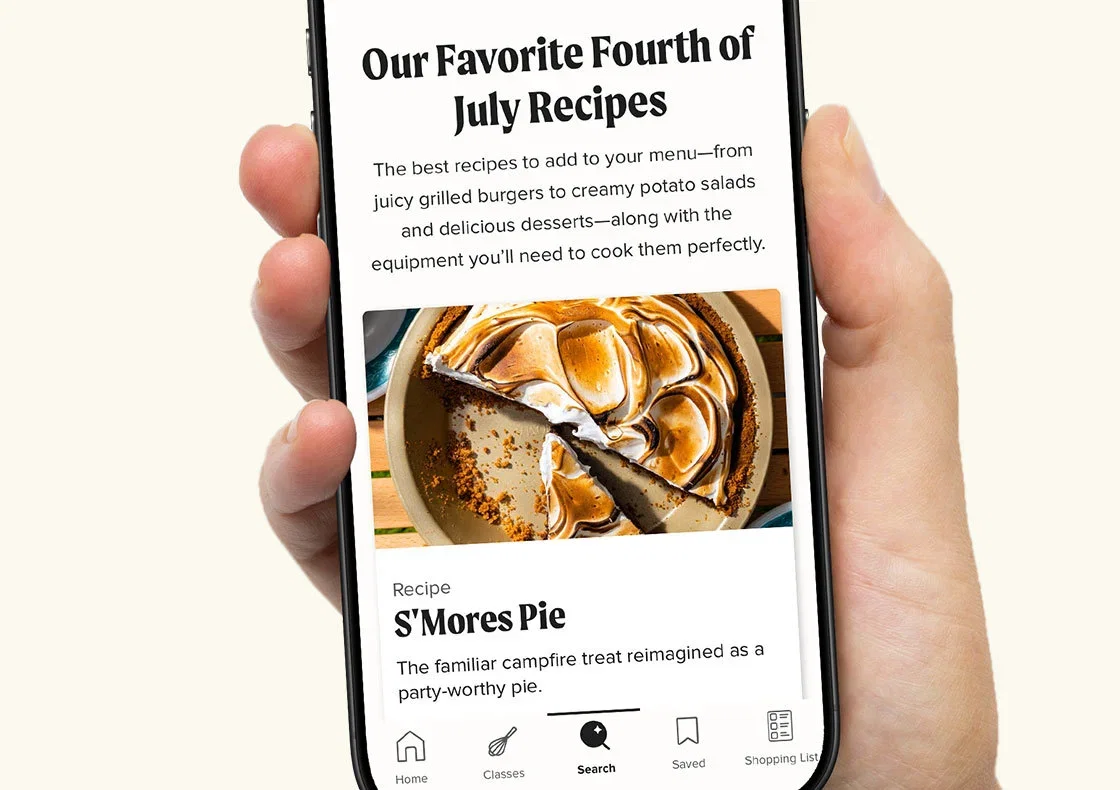 Fourth of July occasion page on the app.