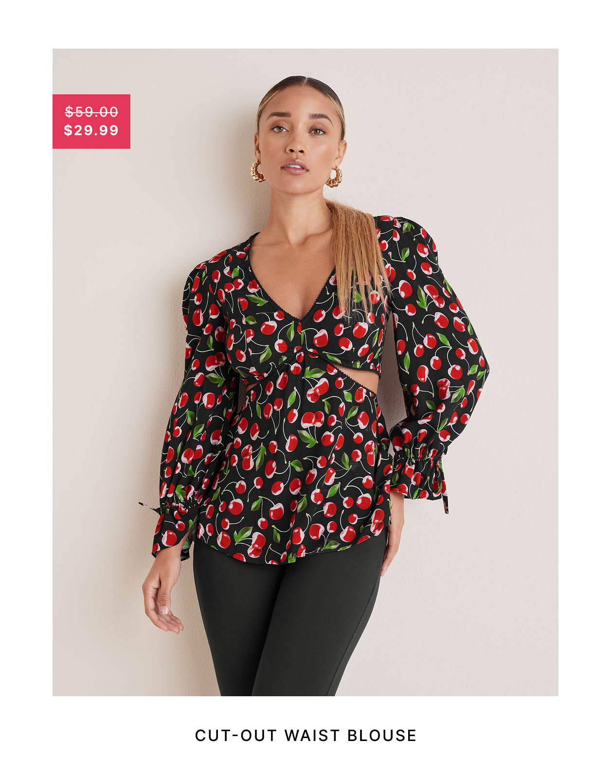 Cut-Out Waist Blouse