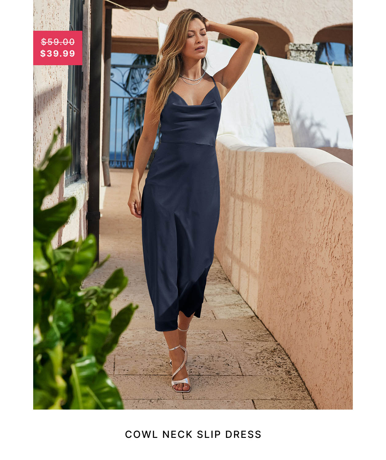 Cowl Neck Slip Dress