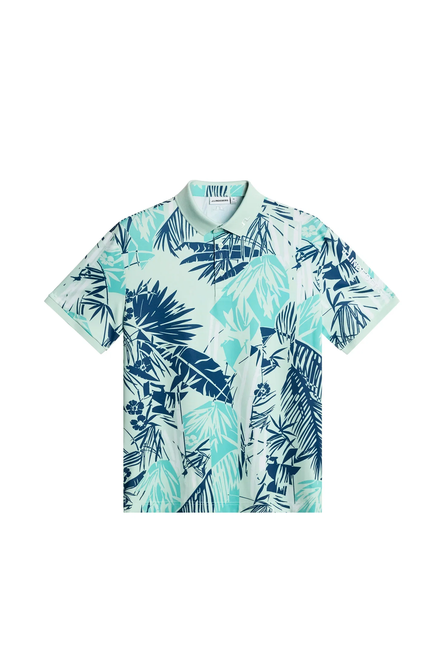 Image of Tour Tech Print Polo / Grove Blue L