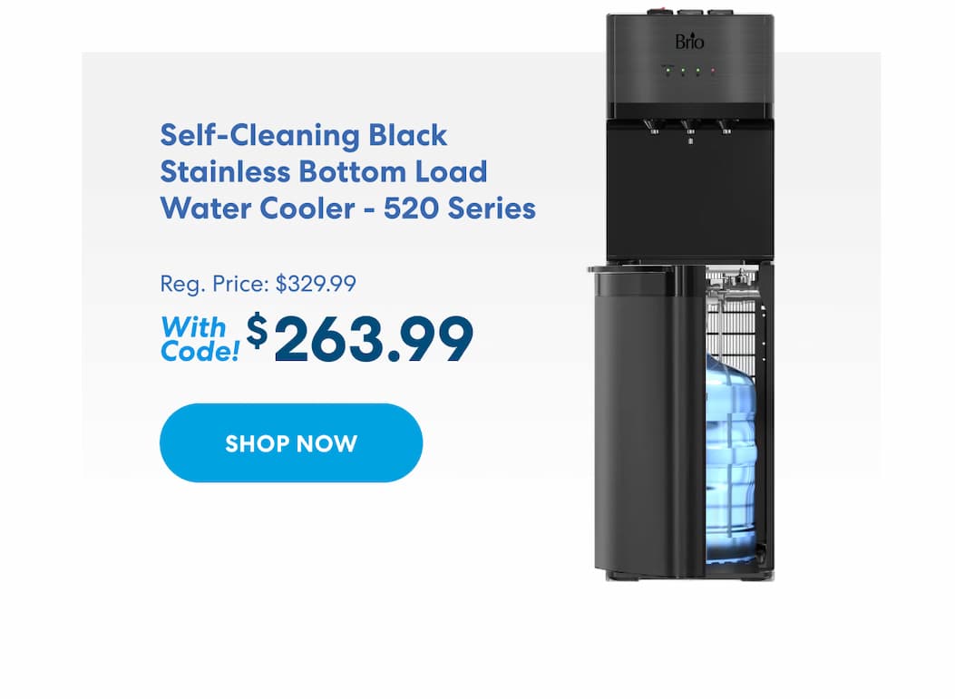 Self-Cleaning Black Stainless Bottom Load Water Cooler Dispenser - 520 Series