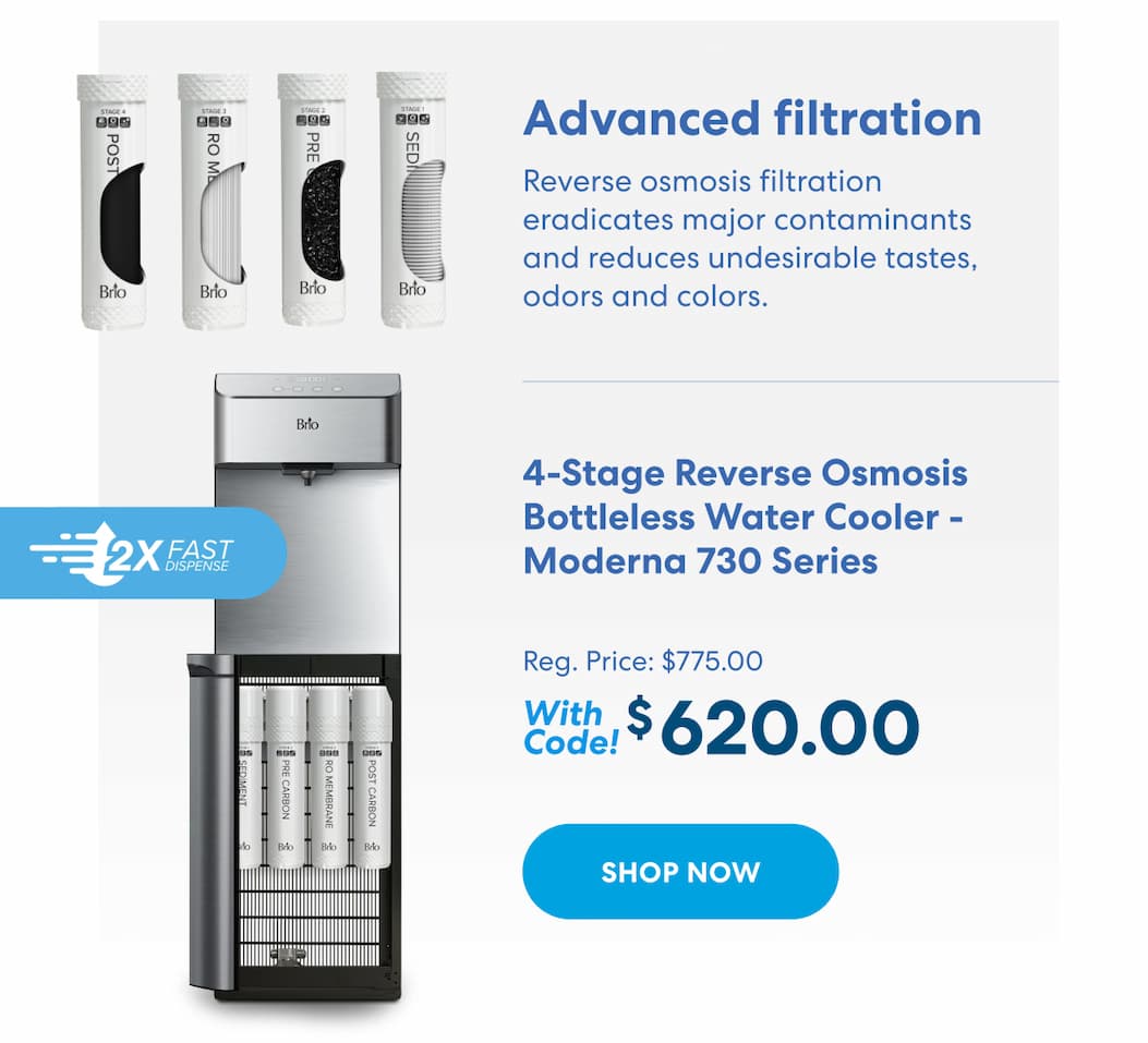 4-Stage Reverse Osmosis Bottleless Water Cooler - Moderna 730 Series