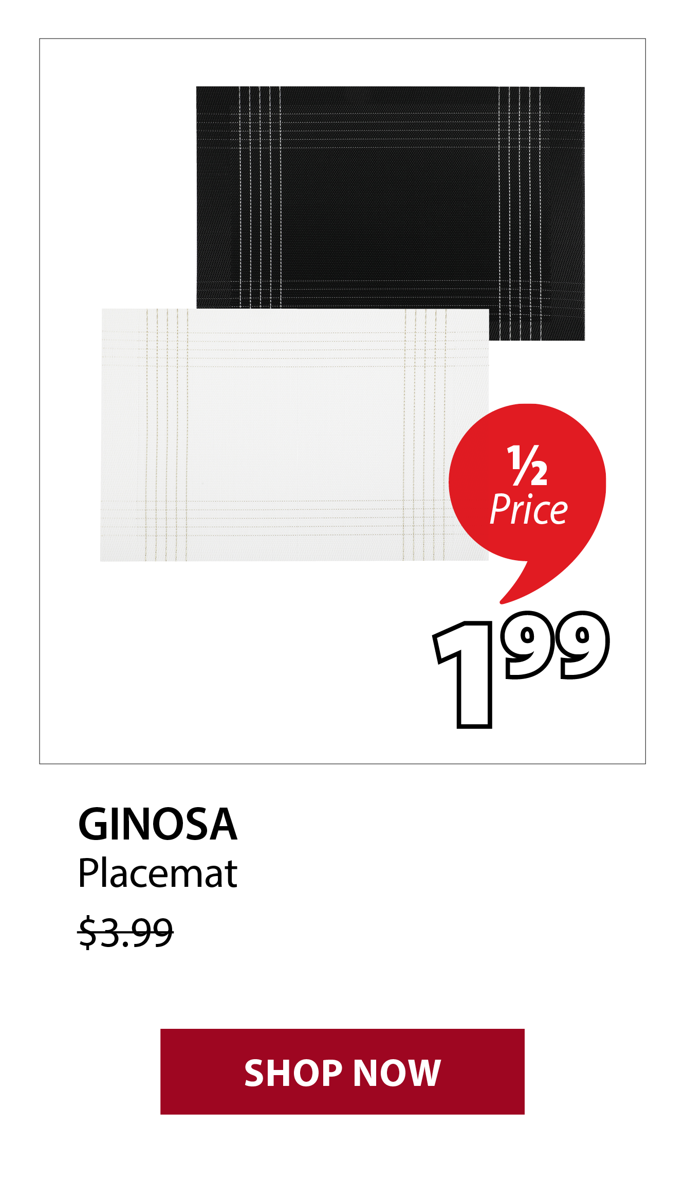 GINOSA Placemat | 1/2 Price