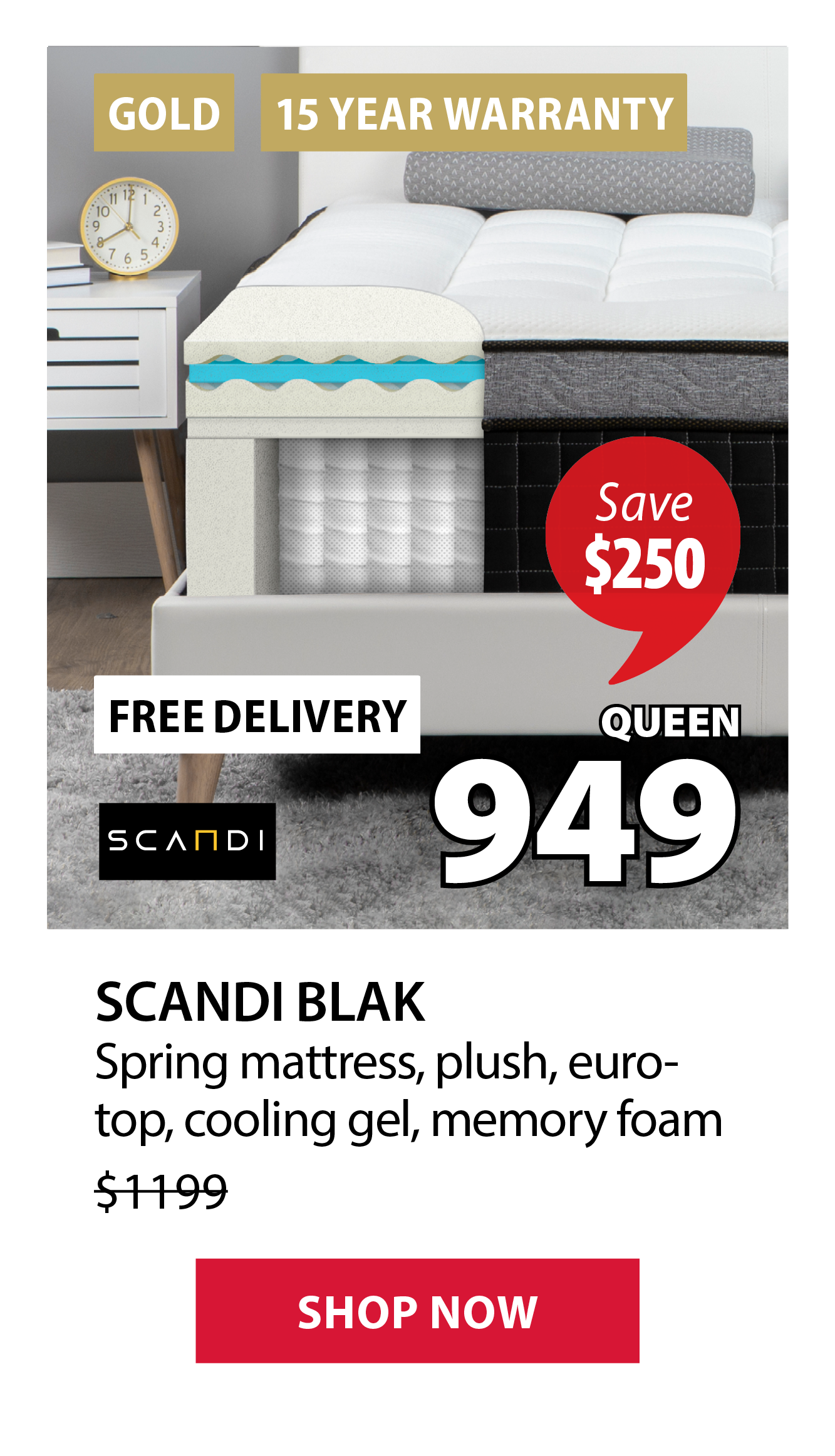SCANDI BLAK Spring mattress | Save $250