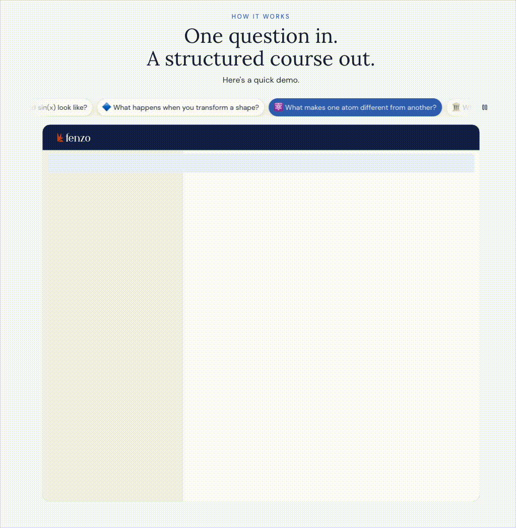 GIF of interactive Fenzo widget