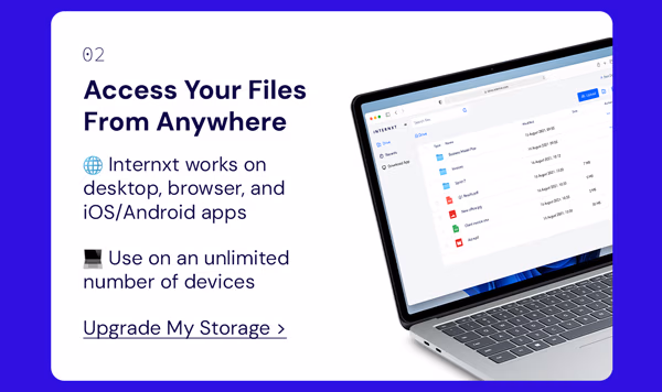Internxt Cloud Storage Lifetime Subscription: 2TB to 100TB Plans