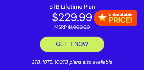 Internxt Cloud Storage Lifetime Subscription: 2TB to 100TB Plans
