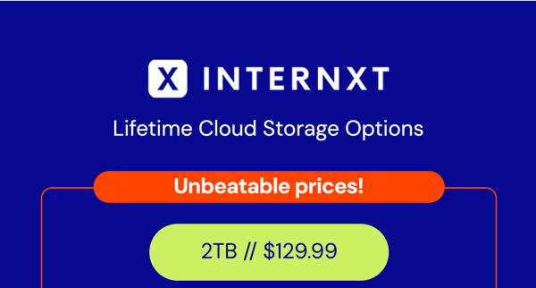 Internxt Cloud Storage Lifetime Subscription: 2TB Plan