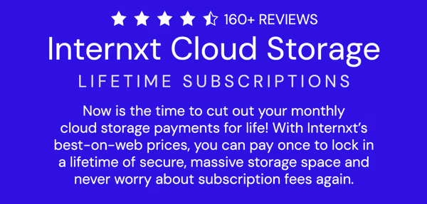 Internxt Cloud Storage Lifetime Subscription: 2TB to 100TB Plans