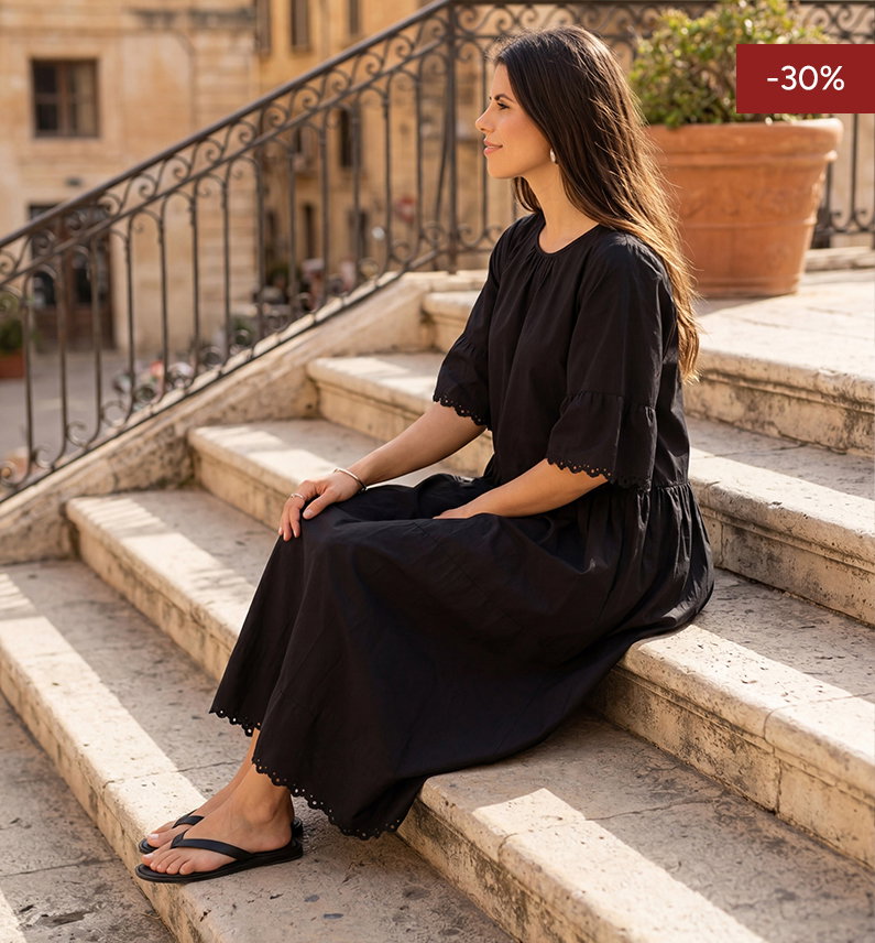 zwarte inwear midi jurk