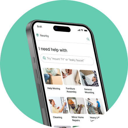 Smartphone screen displaying the Taskrabbit app home page