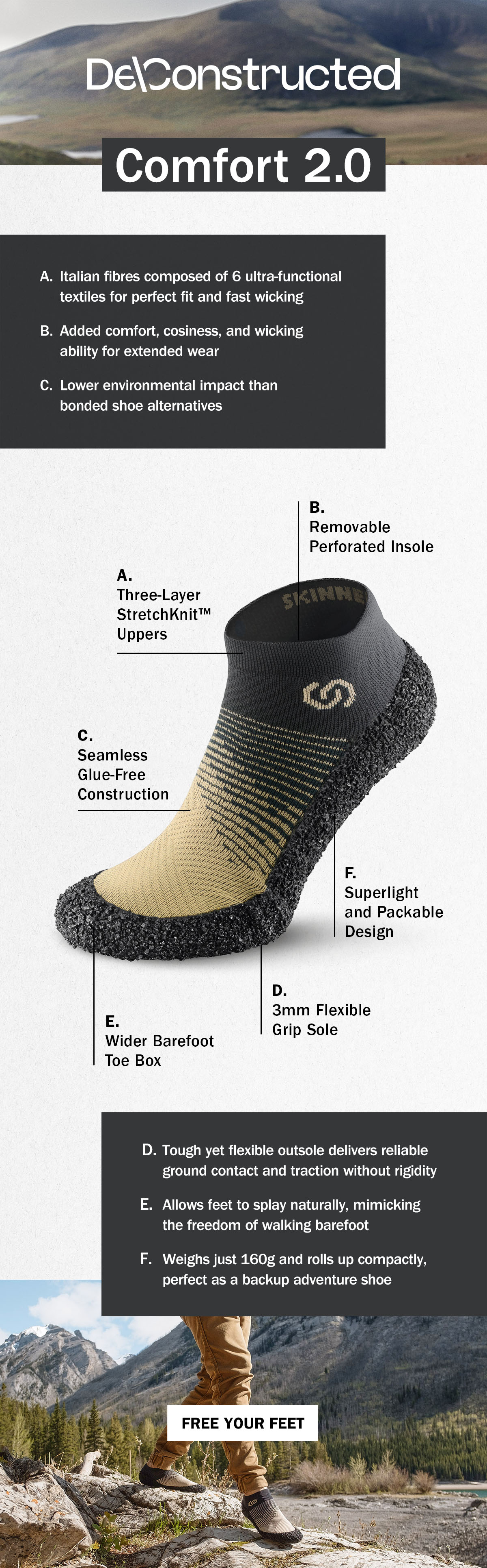 Skinners | Comfort 2.0 Barefoot Sock Shoes | WildBounds