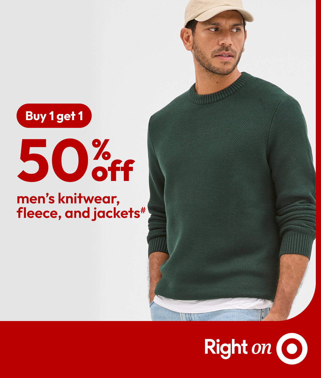 50% off men’s knitwear, fleece, and jackets#