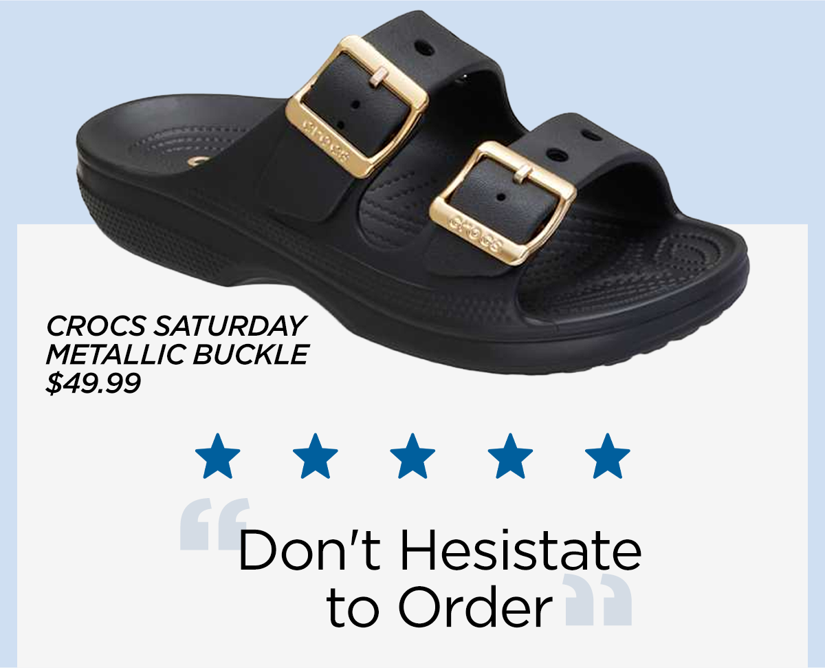 Crocs Saturday Metallic Buckle | $49.99