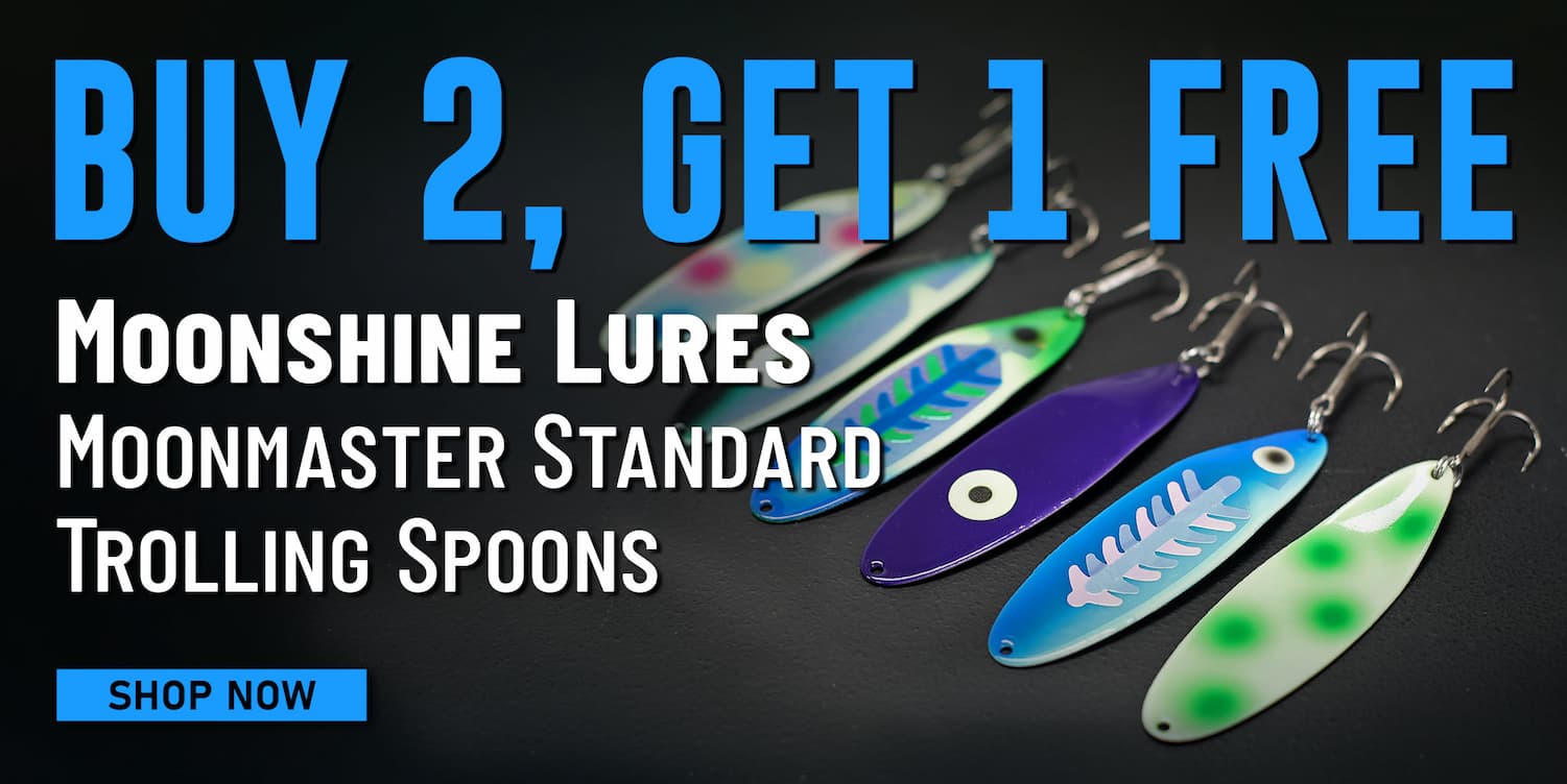 Buy 2, Get 1 Free Moonshine Moonmaster Standard Trolling Spoons Shop Now