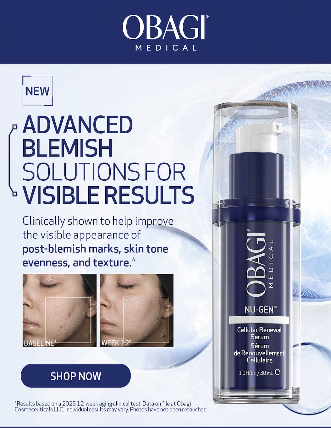 advanced blemish solutions for visible results. shop now.