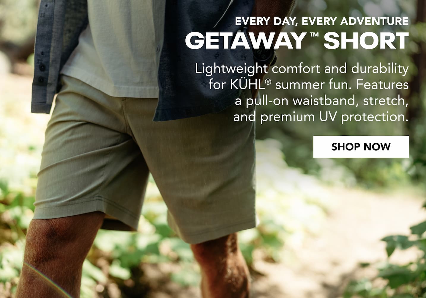 Everyday, Every Adventure Getaway Short. Lightweight comfort and durability for KUHL sunner fun.