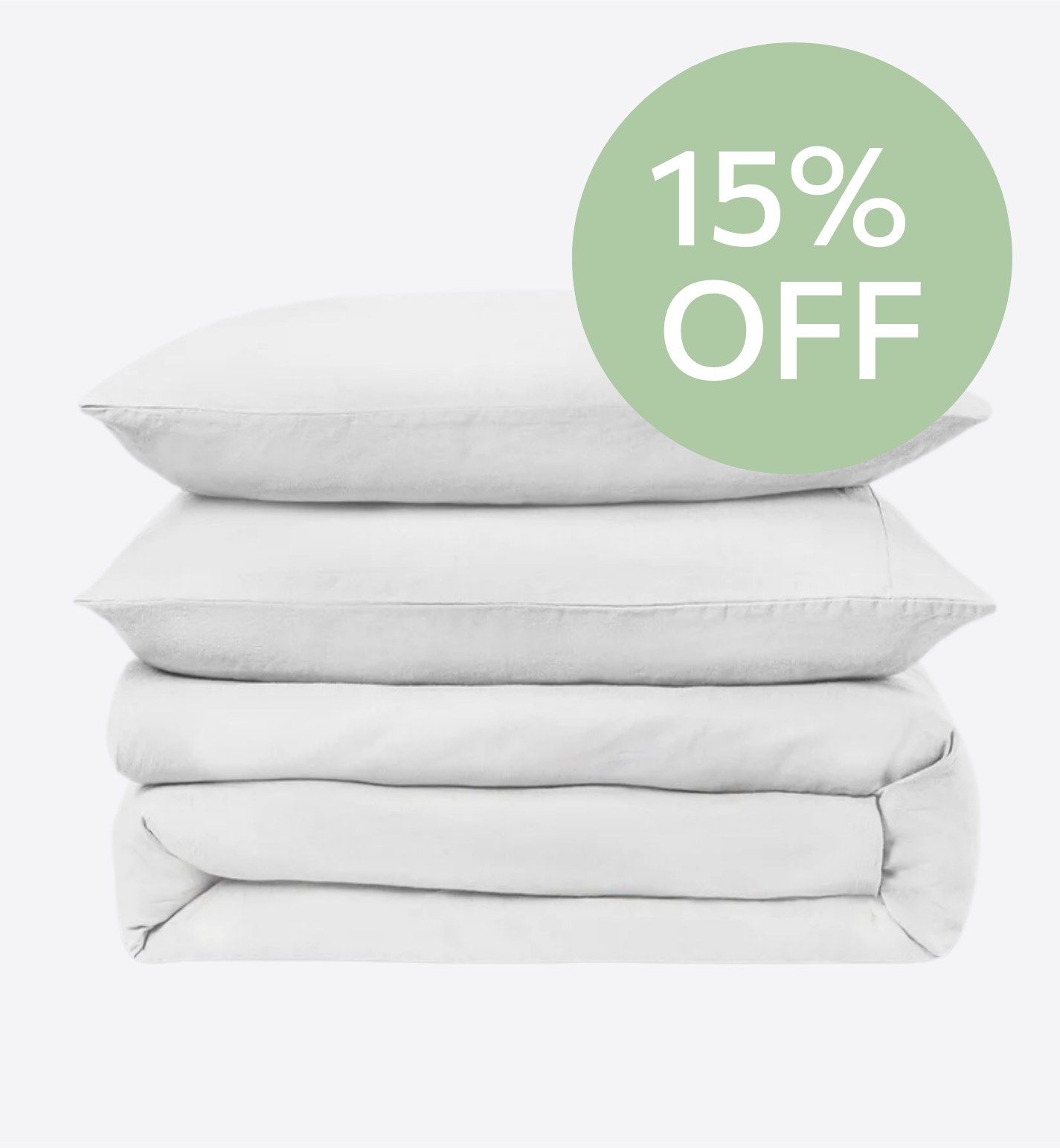White Linen Blend Duvet Set