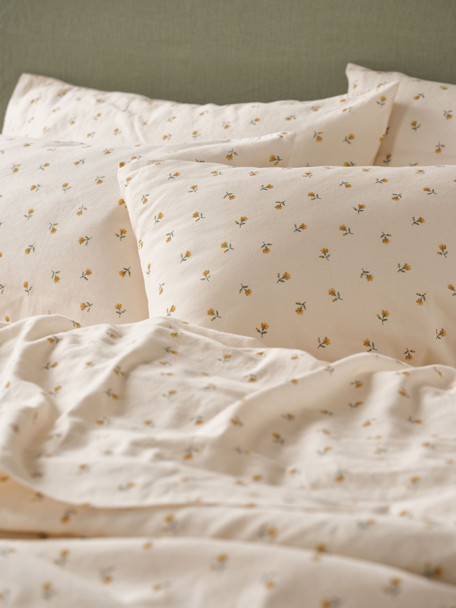 Honey Posy Bud Linen Blend Duvet Cover