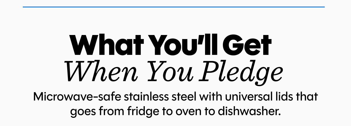 What you'll get when you pledge