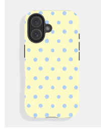 Yellow And Blue Painted Polka Dot Ultra Protective iPhone Case